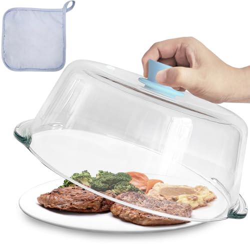 FANQIEW Glass Microwave Splatter Cover for Food Tall Microwave Cover with...