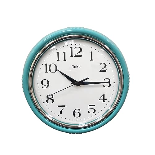 Horloge murale décorative de style rétro turquoise pour intérieur chic - 4
