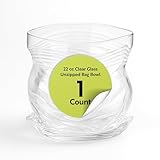 Restaurantware Clear Glass Snack Bowl 1 Count 22 Ounces Unzipped Bag Design Decorative Crinkled Glass Dishwasher Safe Unique Presentation Dish Food-Safe 4.72 Inches Clear