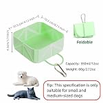 Cute Collapsible Silicone Dog Bowl with Carabiner - Portable Travel Pet Food & Water Dish for Walking, Hiking, Camping - Folds to Key Size, 350ml (Mint Green) - Image 4