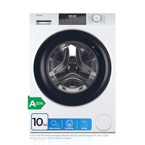 Haier Lavadora 8KG 1400RPM Carga Frontal - I-Pro Series 1 HW100-BP14929A-S - Clase A-10% Motor Inverter Silenciosa 70dB Vapor Antibacterias ABT Programa Refresh 15 Programas Slim 47cm Haier Lavadora 8KG 1400RPM Carga Frontal - I-Pro Series 1 HW100-BP14929A-S - Clase A-10% Motor Inverter Silenciosa 70dB Vapor Antibacterias ABT Programa Refresh 15 Programas Slim 47cm