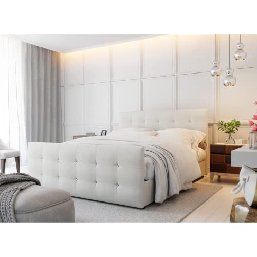 PM PAMIR-Möbel Designer Bett mit Bettkasten Cleo | Boxspringbett mit...