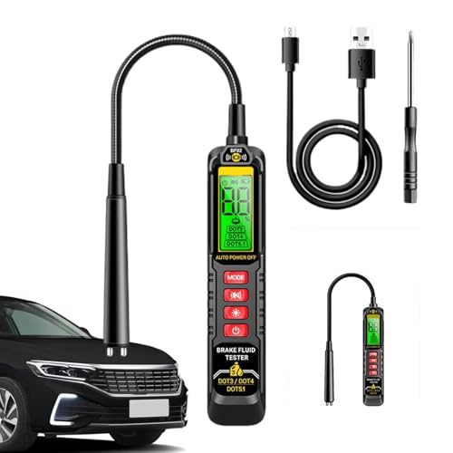 Amesor Tester per Il Liquido dei Freni - Analizzatore umidità Olio Alta Precisione 500mAh con Rilevatore Liquido Freni - Strumento per La Verifica del con Penna di Test - per Accessori Auto