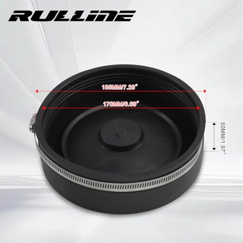 Image of RULLINE 4 PCS 6 inch Flexible PVC Cap with Stainless Steel Clamps Sewer Cleanout Cap Black PVC Pipe Cap Inner Diameter 6.3 inch Suitable for 6 inch Pipes
