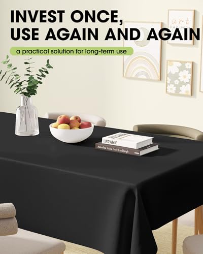 Image of Pureegg Rectangle Table Cloth 54 inch x 54 inch Black