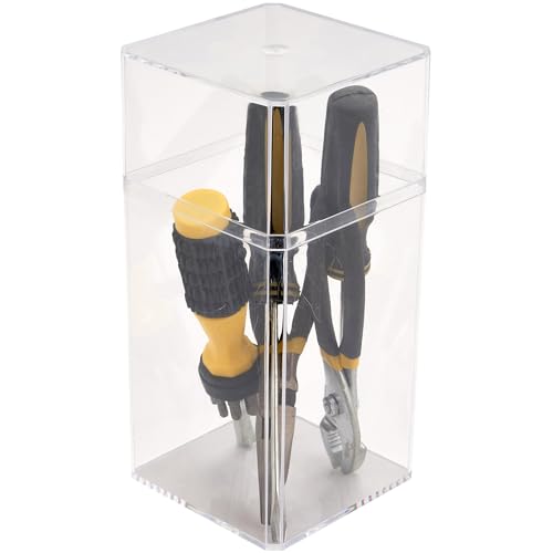 Contenedor de plástico rectangular de 9,5x9,5x21 cm Pioneer Plastics transparente 5