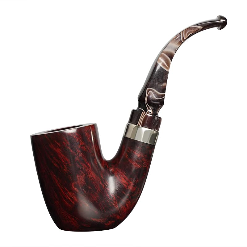 MUXIANG Handgefertigte Tabakpfeife Briar mit Beautiful Art Design (Dark Red)