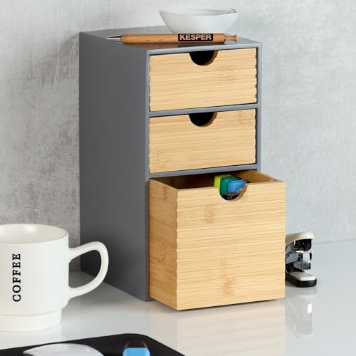 Organizador premium de madera aglomerada gris KESPER 58965 3