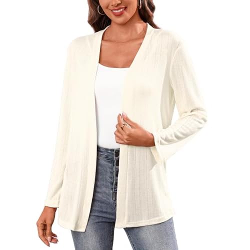 Totatuit Women Long Sleeve Open Front Cardigan Casual Lightweight Long Cardigans Loose Knit Outwear