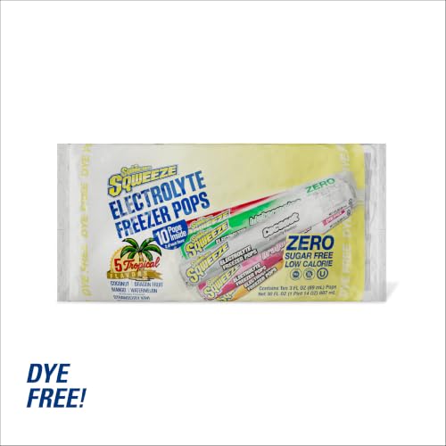Image of Sqwincher Sqweeze Electrolyte Freezer Pops, Zero Sugar - Tropical 5 Flavor Variety Pack (36 Cases)