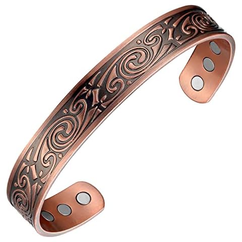 MagEnergy Copper Bracelet for Men 99.9% Copper Magnetic Adjustable Bracelet with Jewelry Gift Box Cover