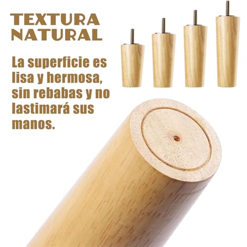 Patas de madera maciza para muebles que elevan y estabilizan sus sofás y armarios con facilidad 6