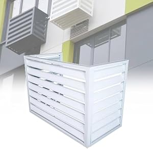 Outdoor Mini Split AC Unit Cover - Weerbestendige Aluminium Luiken & Luifel Scherm, 100x50x70cm/40x20x28in, s Airconditioner van Elements, Wit