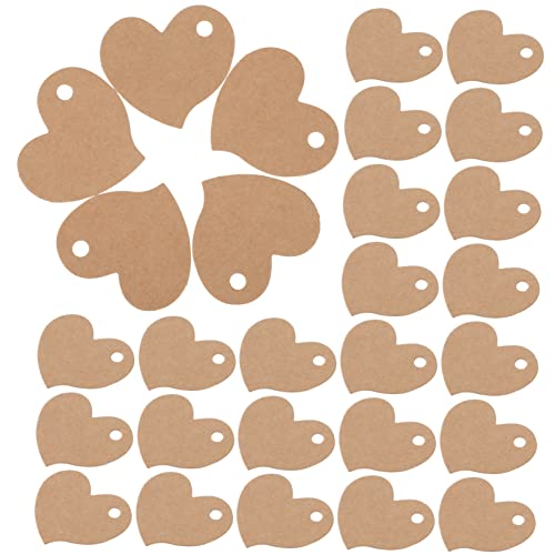 SMASOLO 1bolsa Etiqueta Colgante Kraft Forma De Corazón Etiquetas De Obsequio Para Manualidades Para Eventos De San Valentín o Envoltorios De