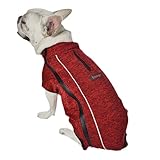 iEnergy™ OSC isolierende und warme Outdoor-Hundejacke mit Fleece-Innenfutter, windabweisender, ultraleichter und reflektierender Hundemantel, Ganzjahres-Hundeviespullover (Rot, Extra Klein)