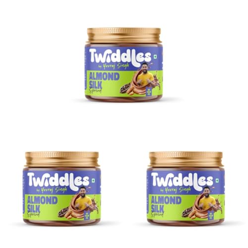 Image of Twiddles Almond Silk Chocolate Spread,250g (Creamy) - 70% Almonds + Cashews & Seeds |17g Protein | No Refined Sugar | No Palm Oil or Preservatives | Zero Trans-fat | Healthiest Chocolate Spread | Waffles & Pancakes