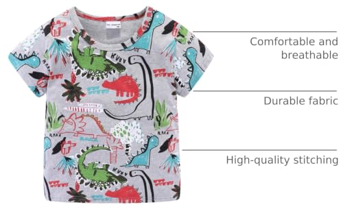 Image of Mud Kingdom Boys Girls T-Shirts Cotton Cute Cartoon Graphic Tees for Kids 2-8 Years