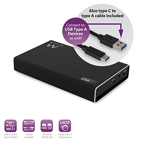 Boîtier de disque dur externe SATA III UASP Ewent adaptateur SSD 2,5 pouces USB C - 2
