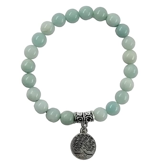 Seetara Amazonite Crystal Beads Bracelet with Tree Charm, 8-MM - Reiki Healing Hand Beaded Stone Girls, Positive Energy (B0BZ11GJH1) Amazon Price History, Amazon Price Tracker