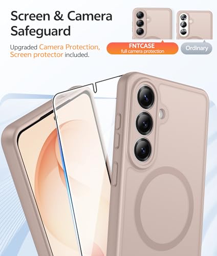 Image of FNTCASE for Samsung Galaxy S26 Case: [Fit for Magsafe] [Full Camera Protection & Screen Protector] Translucent Matte Military Grade - Shockproof Protective Phone Cover for Samsung S 26 - Desert Gold