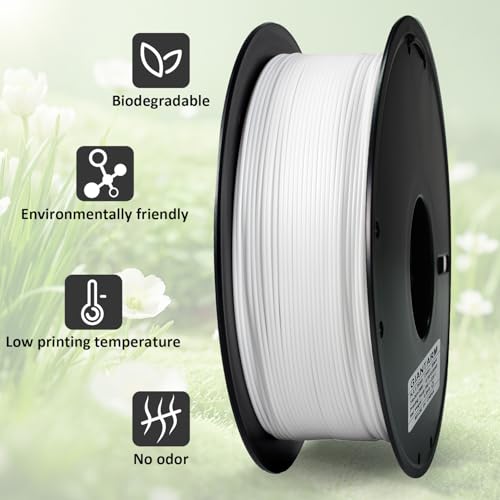 Image of GIANTARM 3D Printer Filament, 0.5kg White PLA Filament,1.75mm Dimension Accuracy + /- 0.03mm, 3D Printing Filament