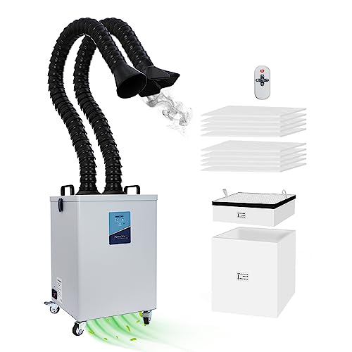 41jGvLGMbpL. SL500 FumeClear FC-2003 Dual-port Fume Extractor For 20W 30W Laser Engraving, Low-Noise, Strong Suction 330m³/h, 3-Stage Filtration System With 12 Filters For Soldering, DTF Printer And Beauty Salon