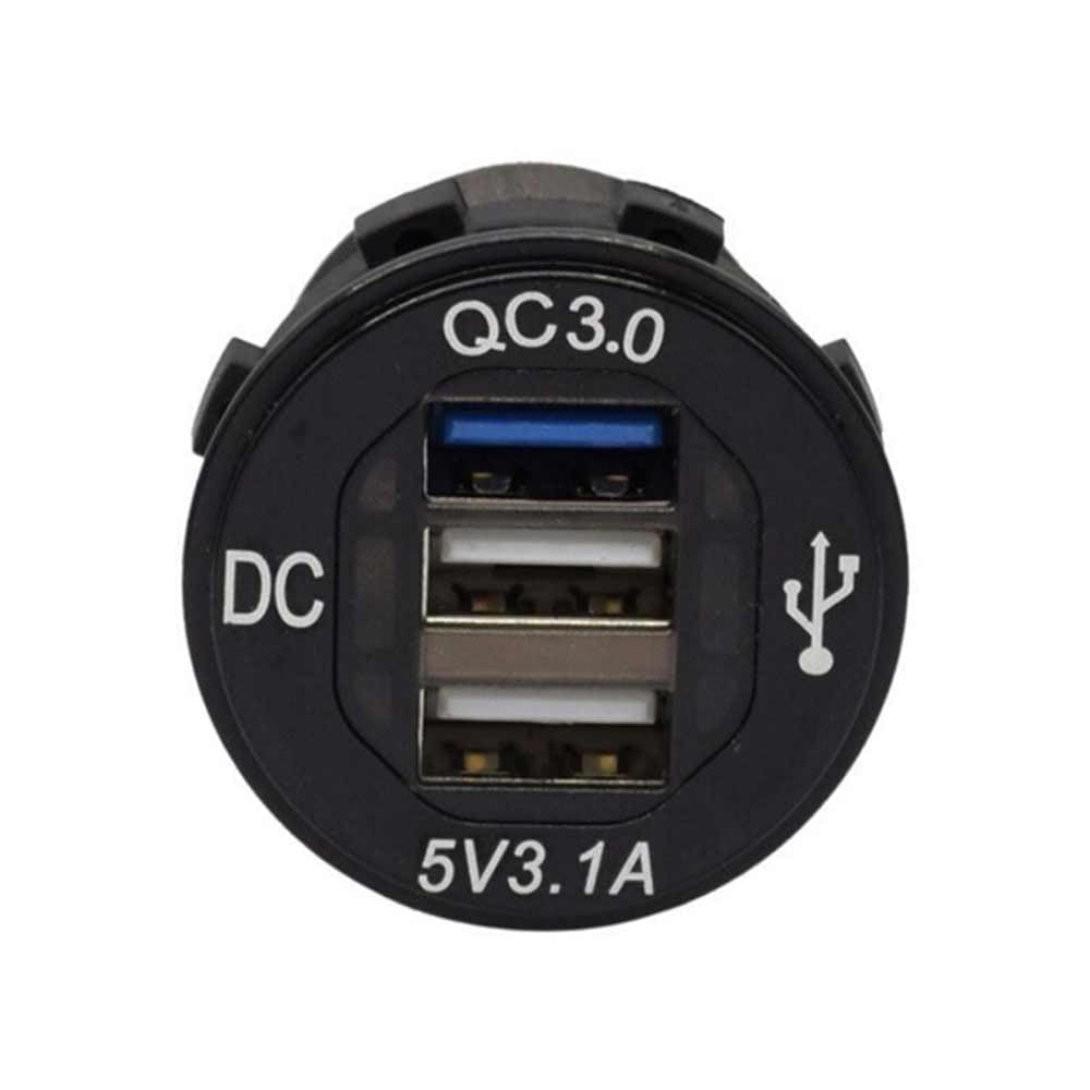 Car Charger Socket 24V Triple Port QC3.0+PD Flash Charging Plug Fast Charging Socket for Marine Truck Motorcycle Car etc
