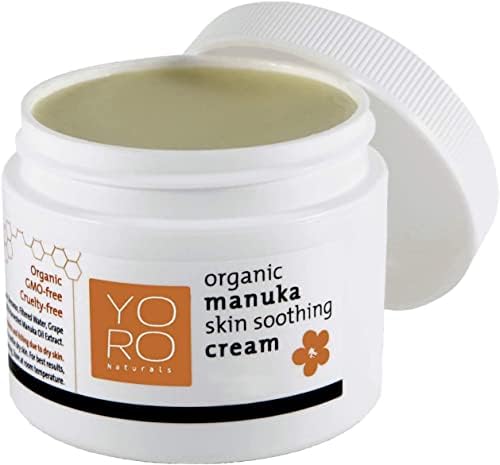 Organic Manuka Skin Soothing Cream for Dry, Itchy Skin, Rosacea, Sensitive Skin, Honey Eczema Relief, Anti Itch Natural Psoriasis Moisturizer & Dyshidrotic Eczema Cream for All Ages (4 OZ)
