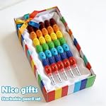 24 Pcs Cute Stackable Pencils, 7-in-1 Fun Pencils Bulk, Rainbow Stacking Pencil, Suitable for Drawing and Writing