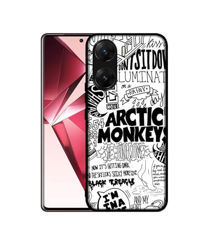 Image of Arctic Monkeys Pattern Design Premium 2D Printed Metal Back Case Cover for Vivo V29E 5G, Multicolor