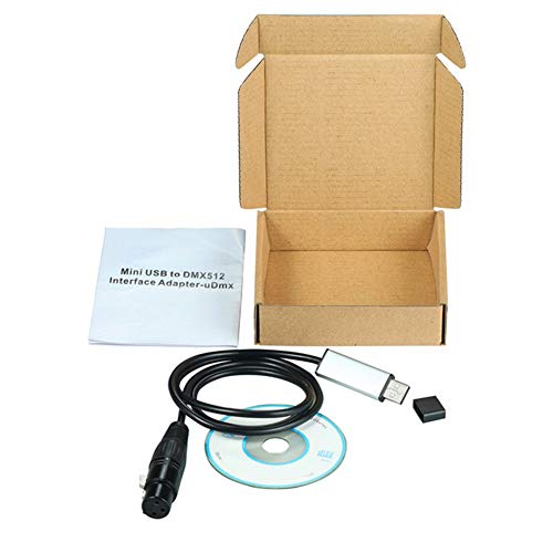 Triamisu USB a DMX512 Consola Estone Adaptador de Interfaz USB a DMX DMX512 Computadora PC Satge Controlador de iluminacin Dimmer-Negro