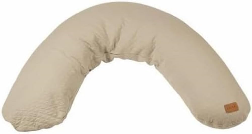 BEABA, Big Flopsy, Coussin d'allaitement/Grossesse, Oreiller de Grossesse/Maternité, Convient pour Dormir/Allaiter, Soutien, Détente et Confort Optimal, Fleur de Coton, Lin