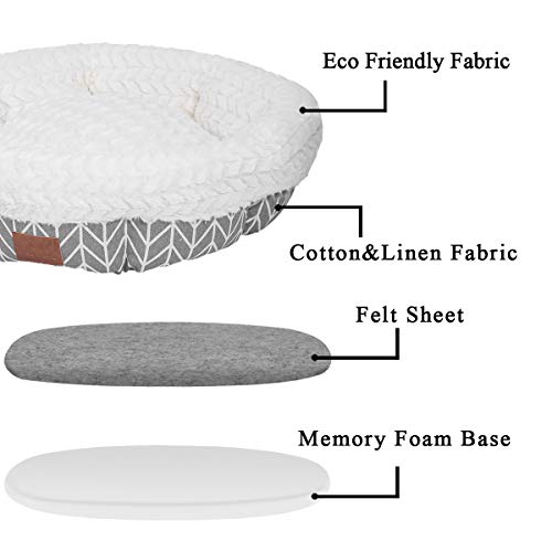 image for Miss Meow Cat Round Donut Cuddler for Indoor Cats, Ultra Soft Memory F