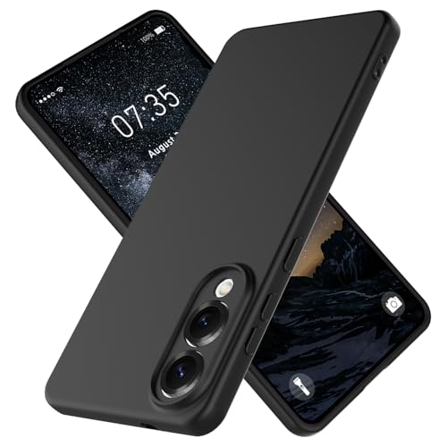 Taneny Silicone Case for Samsung Galaxy S25 Edge, Durable and Stylish Drop Tested Soft Silicone Gel Rubber Slim Fit Shockproof Protection Phone Cover for Galaxy S25 Edge (Black) - image 1