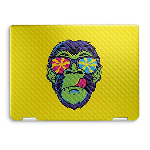 Image of MightySkins Carbon Fiber Skin Compatible with HP Spectre x360 14 inch (2022) Full Wrap Kit - Hypno Chimp | Protective, Durable Textured Carbon Fiber Finish | Easy to Apply | Made in The USA
