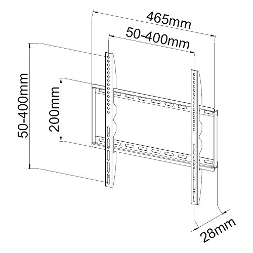 TECHLY Fixed Slim Wall Mount for LED LCD 23 - 55 inch TV Black (ICA-PLB 162 M), 23"-55" SLIM - Image 3