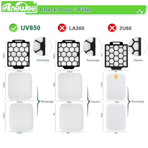 Image of Filter Replacement for Shark UV900 UV950 Pet Performance Lift-Away DuoClean PowerFins Upright Vacuum, 2 HEPA +4 Foam Felt Filters+4 Odor Neutralizer Cartridges, Part #XFFK602UKT, XHF320