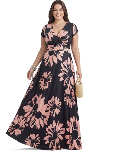 Image of KOH KOH Womens Long Modest Floor Length Flowing Summer Print Maxi Dress