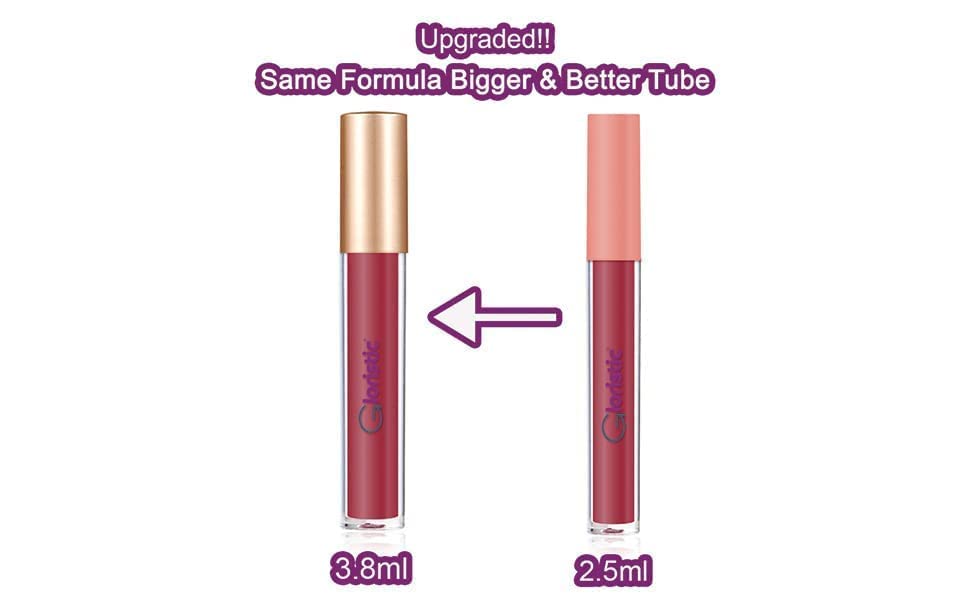 Miniatura 5 de Gloristic  Impermeable  Juego de 6 lápices labiales líquidos mate  A prueba de transferencia  A prueba de besos  Halal  Vegano  Antiadherente  Libre