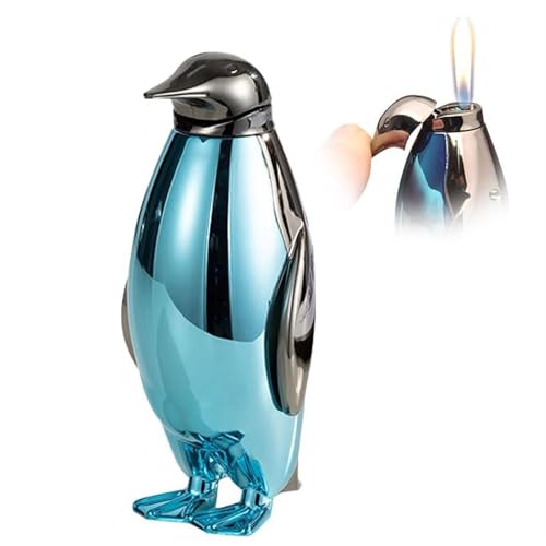 Encendedor Mini Antorcha Pinguino Azul Recargable miniatura 1