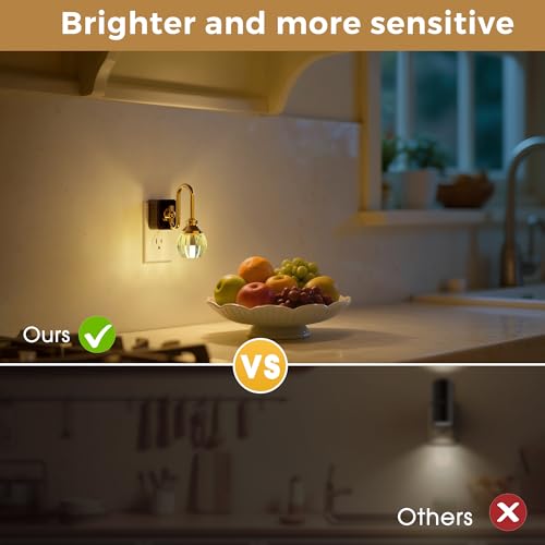 Image of L LOHAS LED Night Lights Plug into Wall, 3000K Soft White LED, Flower Night Lights with Dusk to Dawn Sensor, 0-100lm Adjustable Brightness, for Hallway Bedroom Stairway