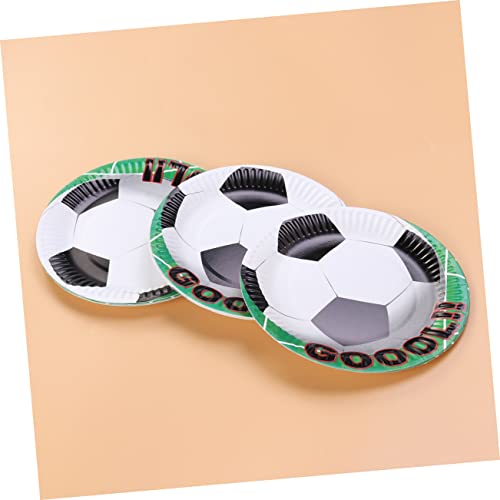 ifundom 60 Peças Padrão Festa Cm Prato De Papel Aniversário Futebol Decoração Placas Para Bandeja Bo