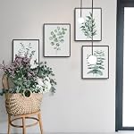 DOODLREAM 9 Pack Unframed Waterproof Eucalyptus Leaves Canvas Wall Art Decors Leaf 20 x 25cm Canvas Wall Posters for Home Office Room Decor