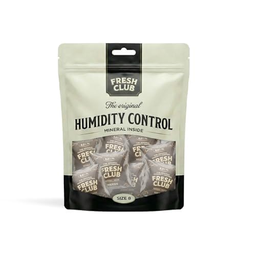 Fresh Club - Humidor Befeuchter 8g Dual-Aktion-Steuerung 62% RH Feuchtigkeitspack 2 Wege Feuchtigkeitskontrolle Mini Befeuchter Luftfeuchtigkeitsregler für Kräuter Vorratsdosen 10 Stück