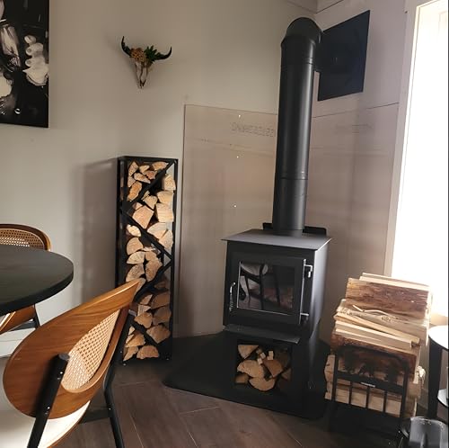 Indoor Firewood Rack - Adjustable Storage Holder for Fireplace & Outdoor Fire Pits - Durable Welded Joint, Easy Assembly, Multi-Space Decorative & Functional Log Rack - Ideal Stove Accessories