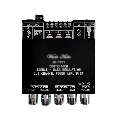 TEOYETTSF 2 * 50W+100W TPA3116D2 Power Subwoofer Amplifier Board -Compatible 2.1 Channel Class D TPA3116 Audio Stereo Equalizer Amp