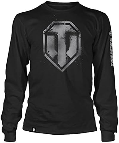 World of Tanks Spray Logo Long Sleeve Adult T-Shirt (XXX-Large, Black) Apparel