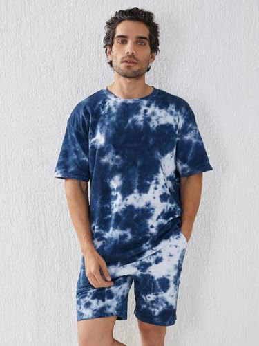 Image of Men's Co Ord Set || Pure Cotton Lycra Printed Night Dress for Men || Sleepwear Pajama Set for Men || Casual Home Wear Set || Shorts Pajamas Set || Night Suit for Adults