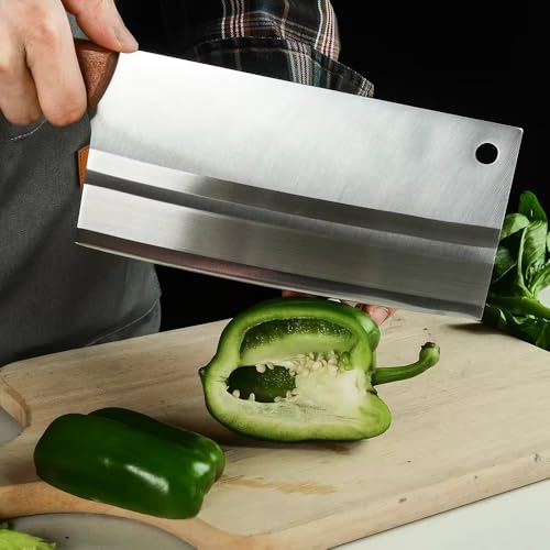 Image of Wizbiz 7 Inch Blade Meat Cleaver Knife for Kitchen Heavy Duty Meat Knife Butcher Cleaver Chopper for Cutting Mutton Chicken Bones Vegetable Kitchen Cutting Tool