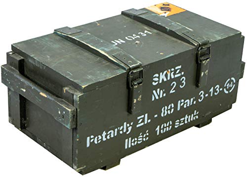 Boîte de rangement bois caisse transport munitions coffre 65cm - 2